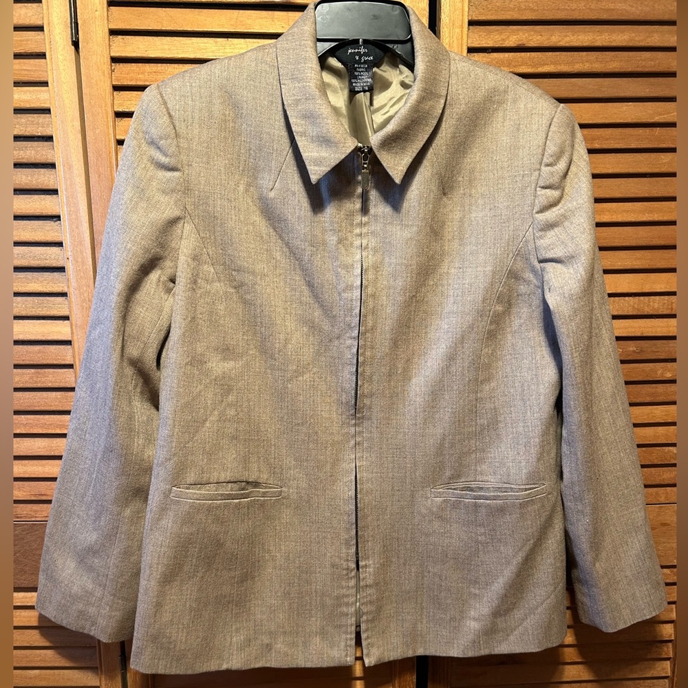 Vintage Jennifer & Grace Beige & Grey Wool Jacket